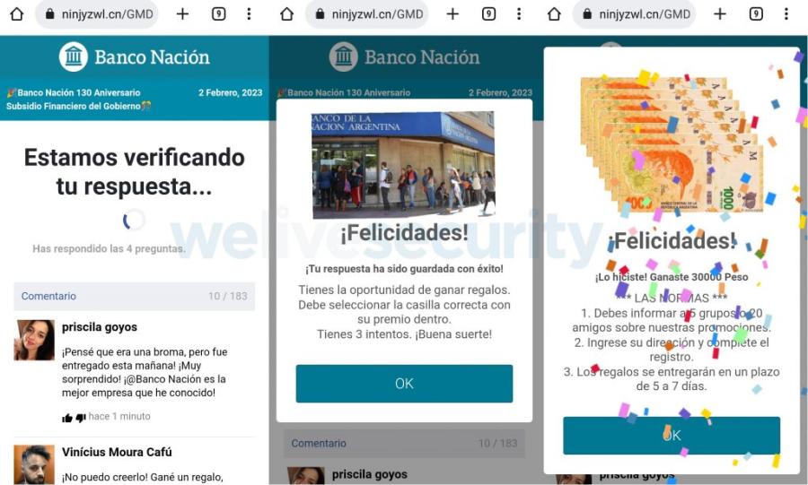 A estar atentos: circula a través de WhatsApp el anuncio de un falso subsidio otorgado por Banco Nación
