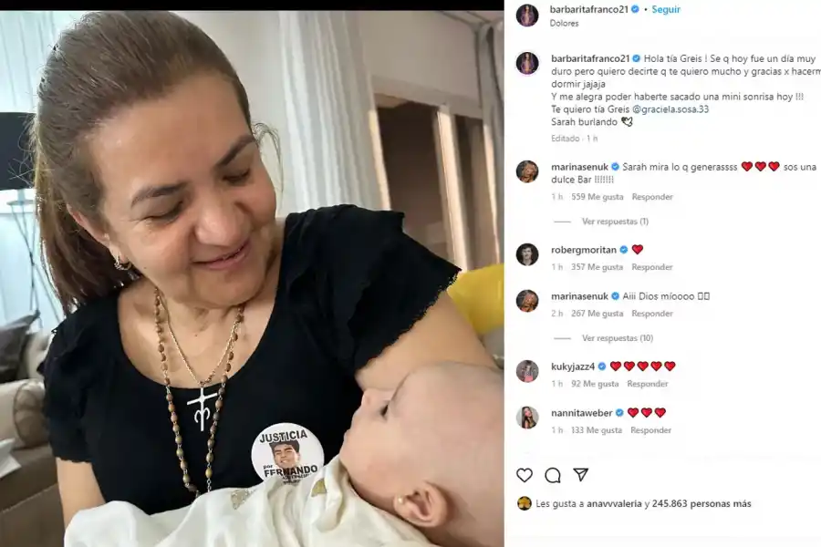 Barby Franco mostró el encuentro entre su hija y la mamá de Fernando Báez Sosa