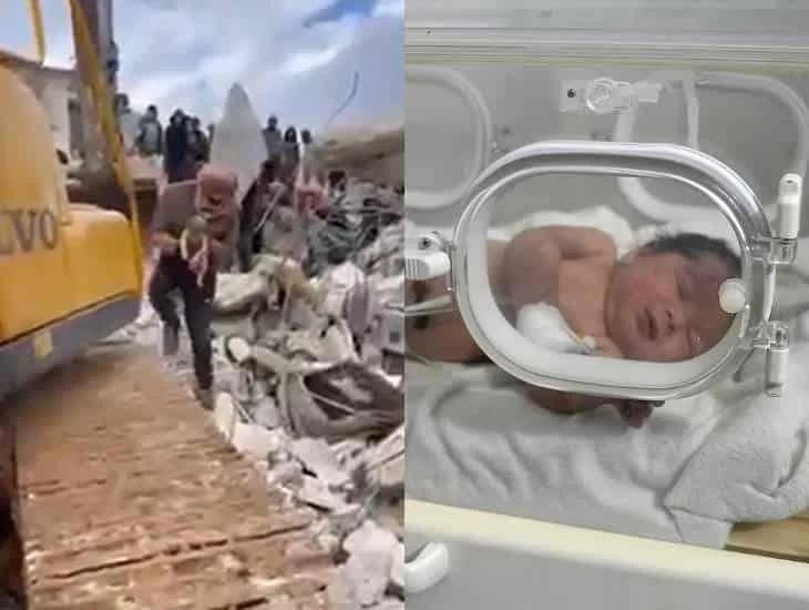 LA NIÑA DEL MILAGRO. La beba fue rescatada de entre los escombros, en la imagen un rescatista la traslada. 