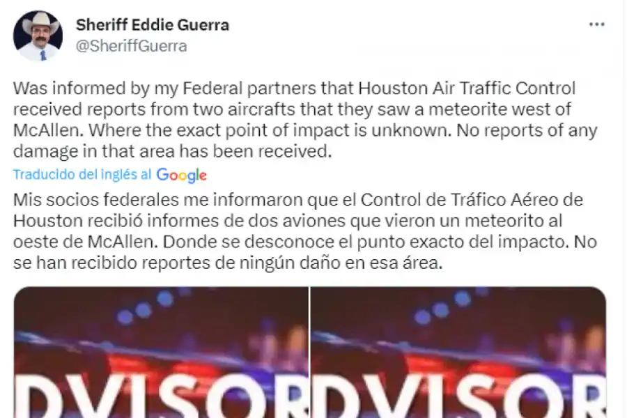 Alerta en Texas por el avistamiento de un meteorito gigante