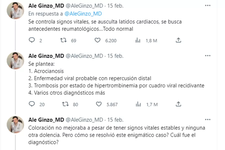 Un médico atendió a un joven con las manos azules y el diagnóstico sorprendió a todos
