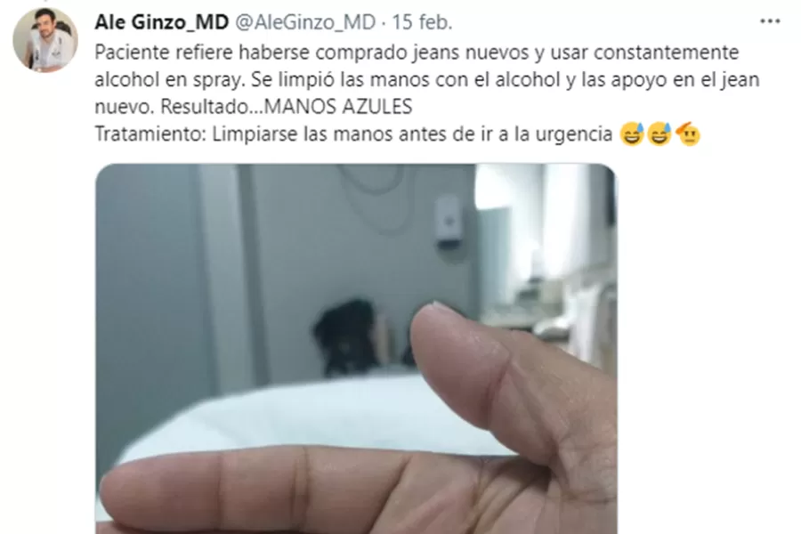 Un médico atendió a un joven con las manos azules y el diagnóstico sorprendió a todos