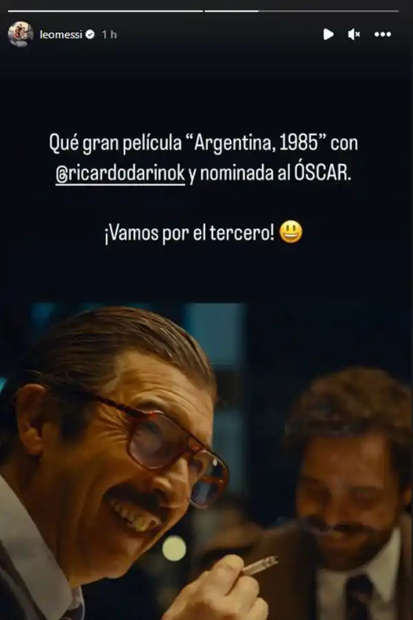 Lionel Messi publicó un emotivo mensaje para que Argentina 1985 gane el Oscar