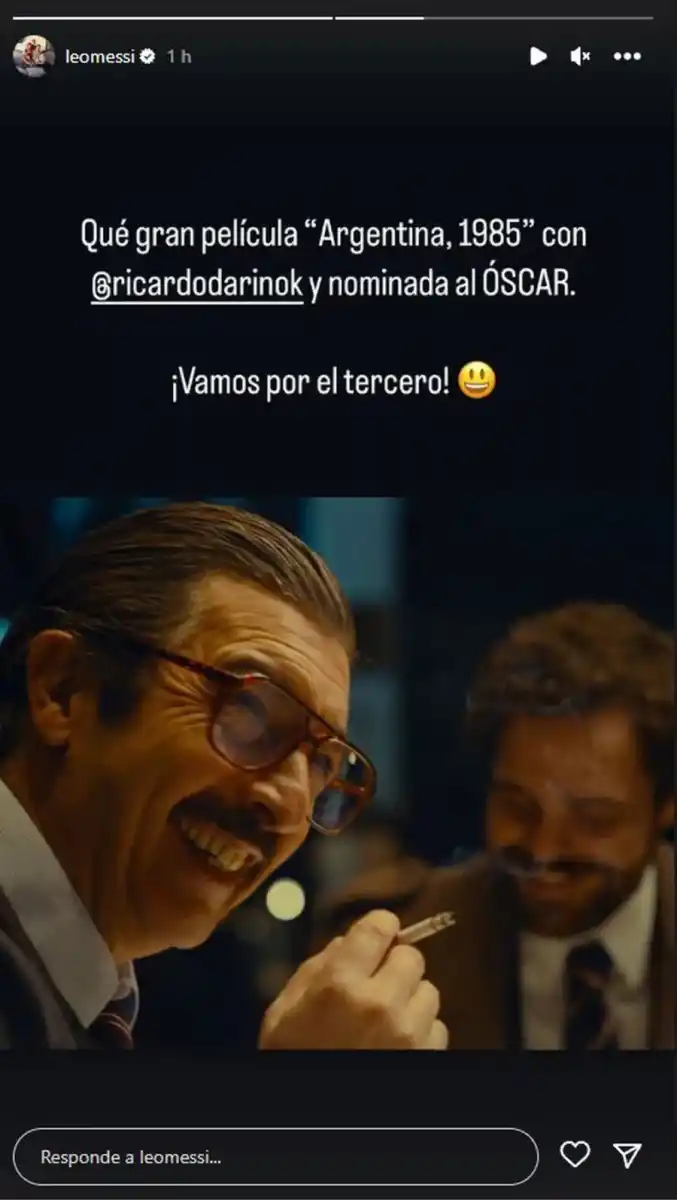 Lionel Messi publicó un emotivo mensaje para que Argentina 1985 gane el Oscar