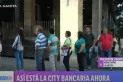 Largas colas en la city ante el paro bancario anunciado para mañana