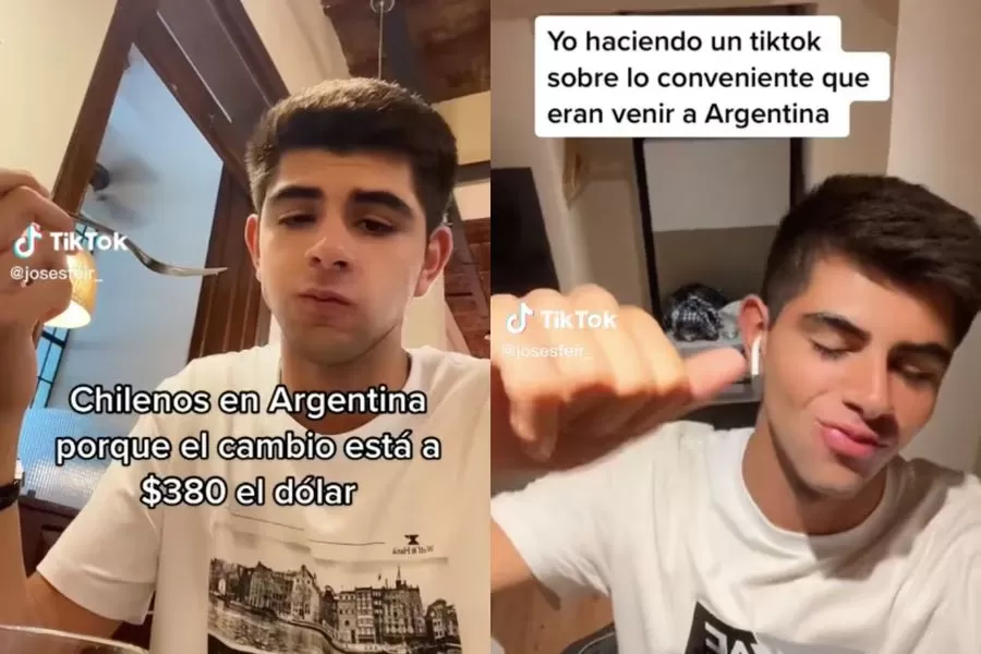 Un tiktoker chileno mostró todo lo que hizo en Argentina con pocos dólares