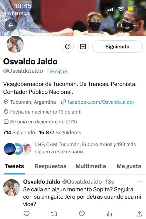 ¿Jaldo contra Manzur? Le hackearon la cuenta de Twitter al vicegobernador y estallaron las redes