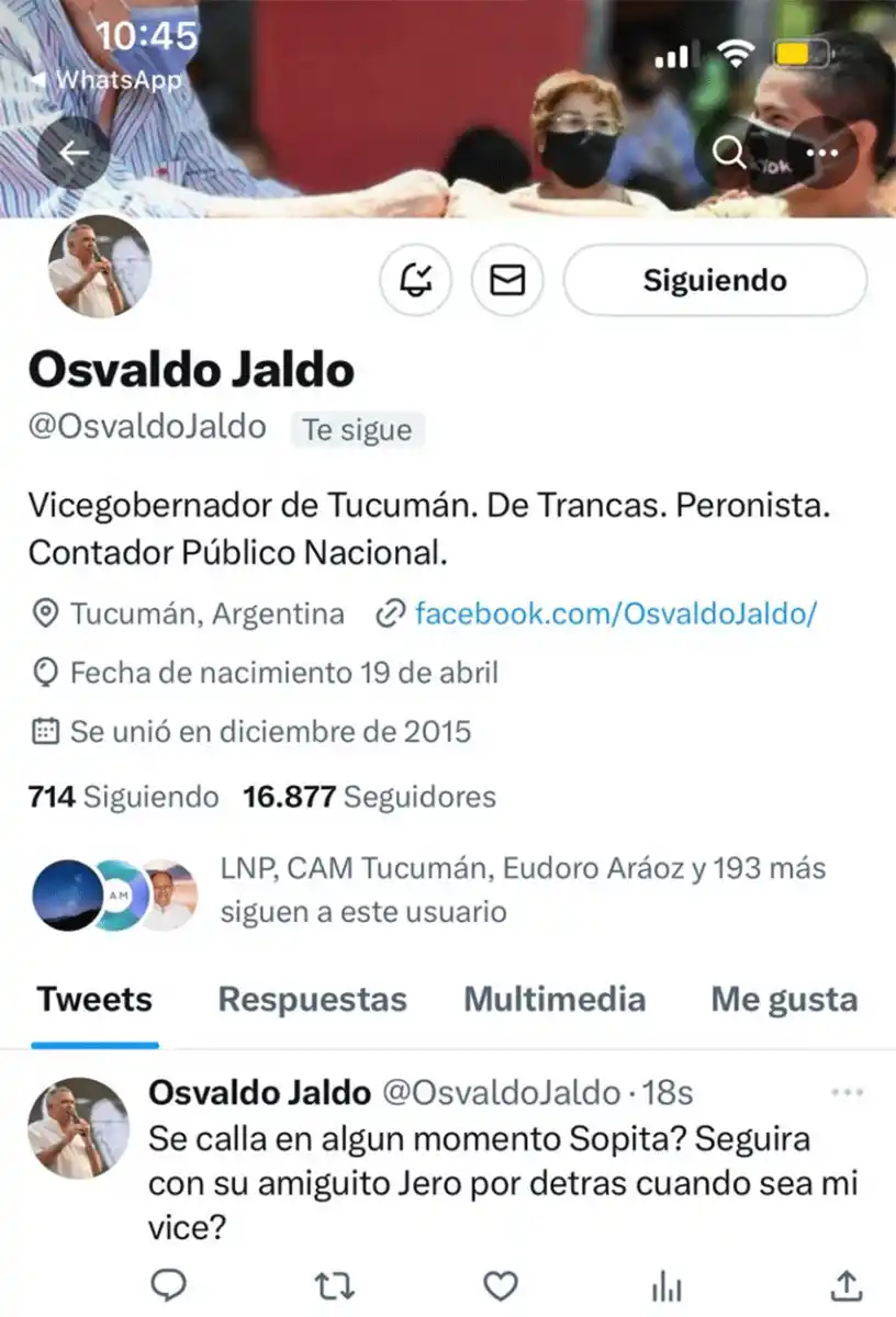 ¿Jaldo contra Manzur? Le hackearon la cuenta de Twitter al vicegobernador y estallaron las redes