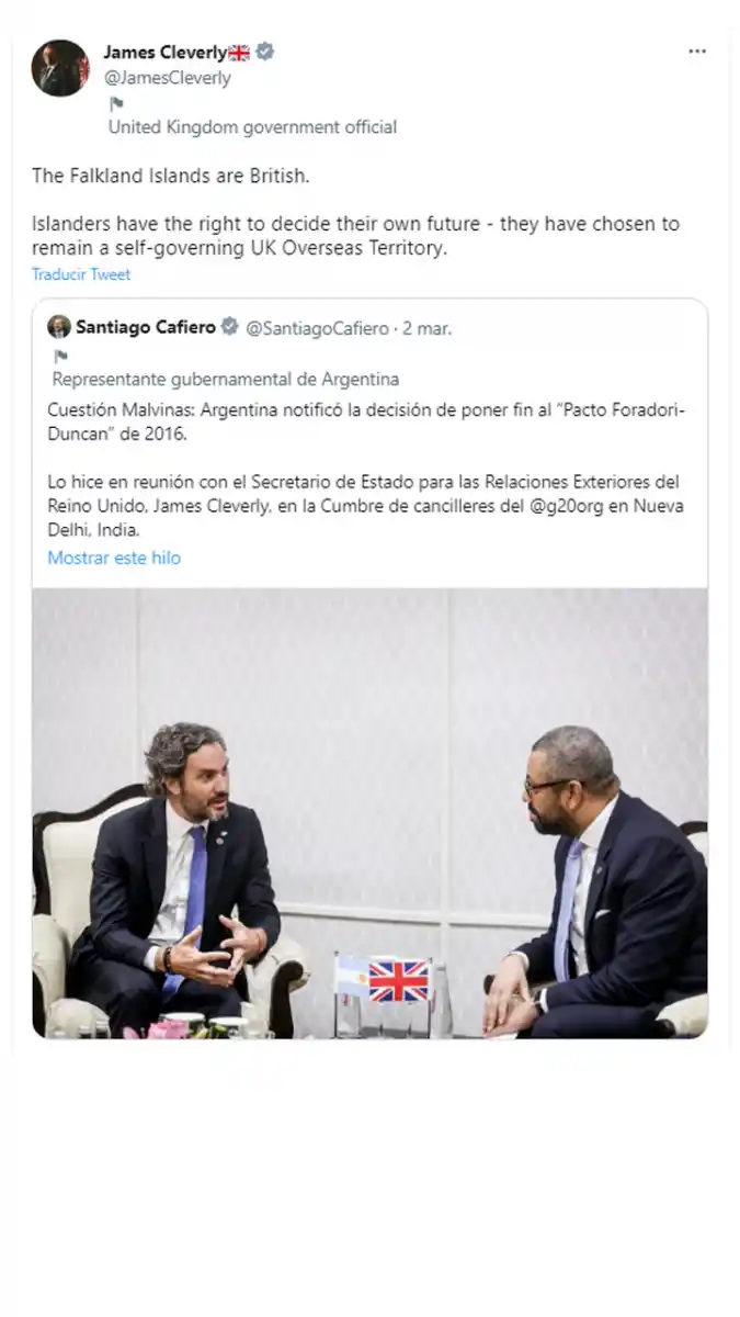 El Reino Unido desafió a la Argentina: Las Islas Malvinas son británicas