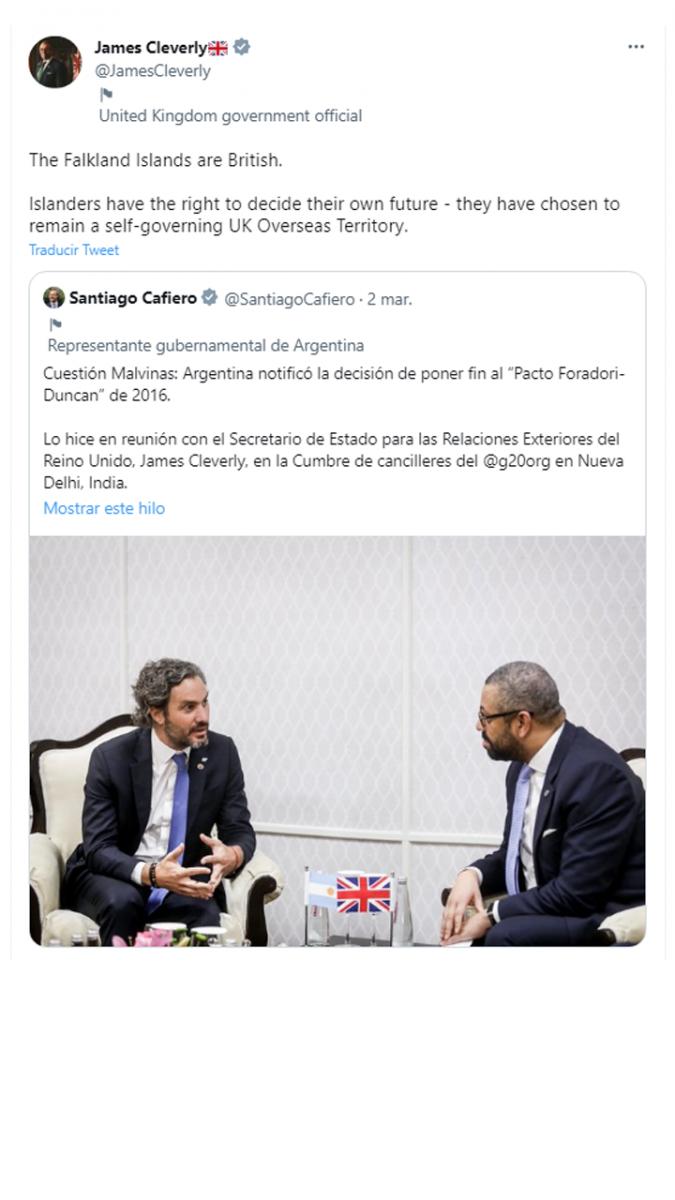 El Reino Unido desafió a la Argentina: Las Islas Malvinas son británicas