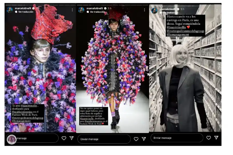 Marcelo Tinelli y un emotivo mensaje por el debut de su hija Juanita como modelo