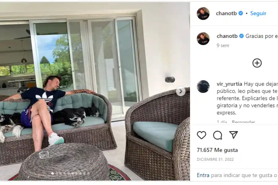 Chano Charpentier reapareció en sus redes sociales luego de recibir el alta