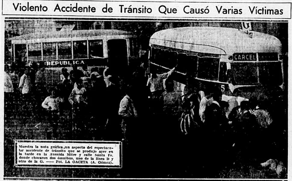 UNA COLISIÓN ESPECTACULAR. Las líneas estaban identificadas con letras como era costumbre en la época 