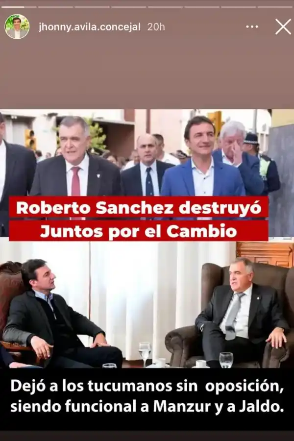 El duro mensaje del alfarista Ávila contra Roberto Sánchez: Destruyó Juntos por el Cambio