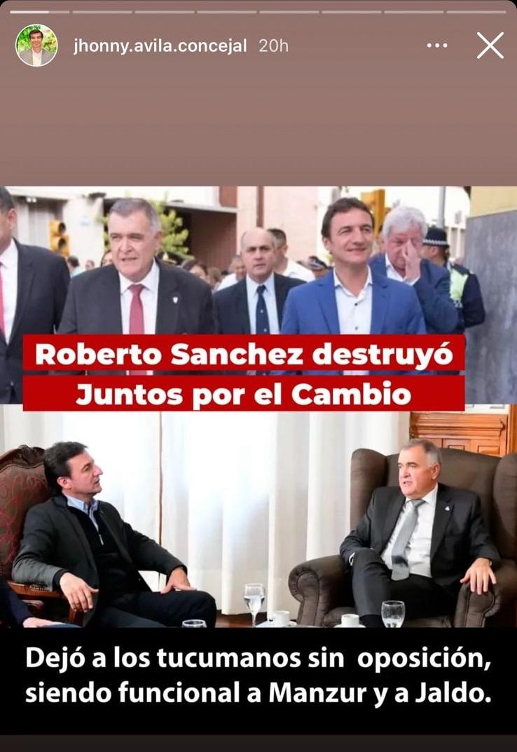 El duro mensaje del alfarista Ávila contra Roberto Sánchez: Destruyó Juntos por el Cambio