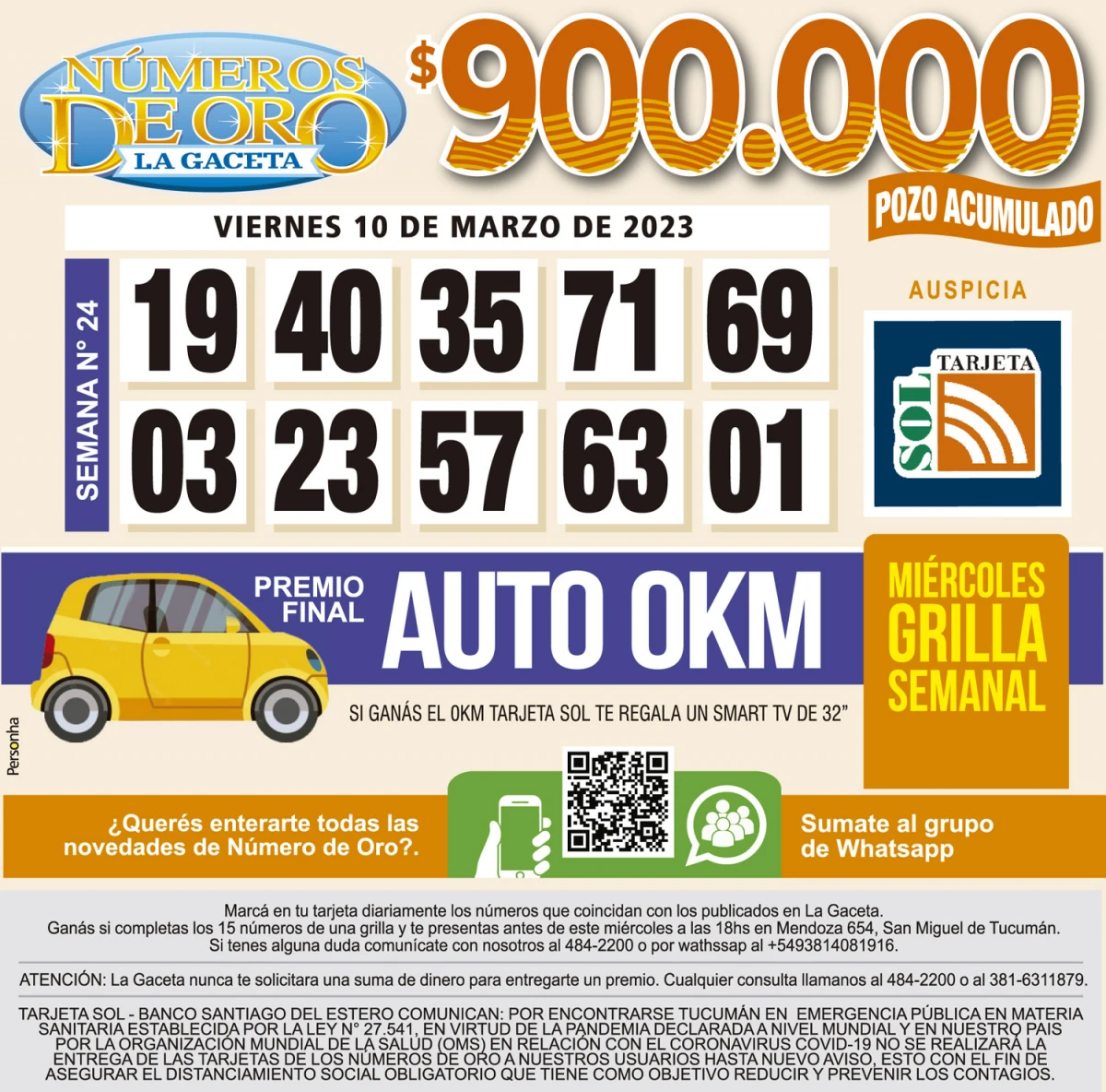 Los Números de Oro de LA GACETA