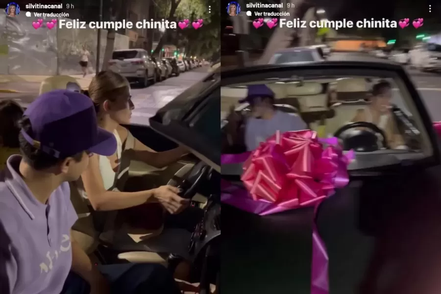 La China Suárez paseó junto a Rusherking y Rufina Cabré en su auto descapotable. (Foto: Captura Instagram / silvitinacanal).