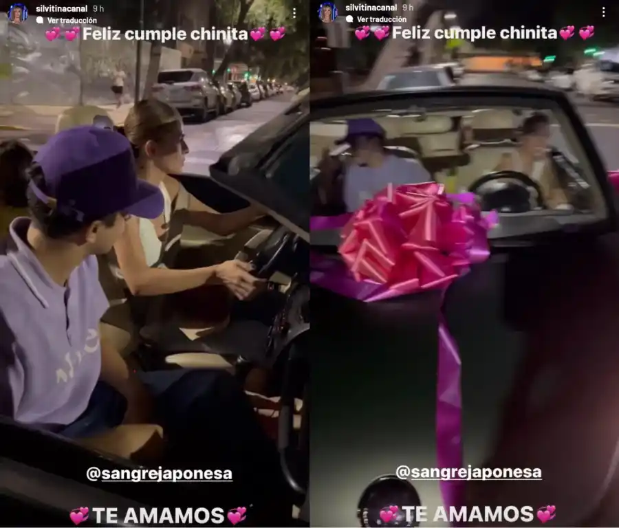 La China Suárez paseó junto a Rusherking y Rufina Cabré en su auto descapotable. (Foto: Captura Instagram / silvitinacanal).