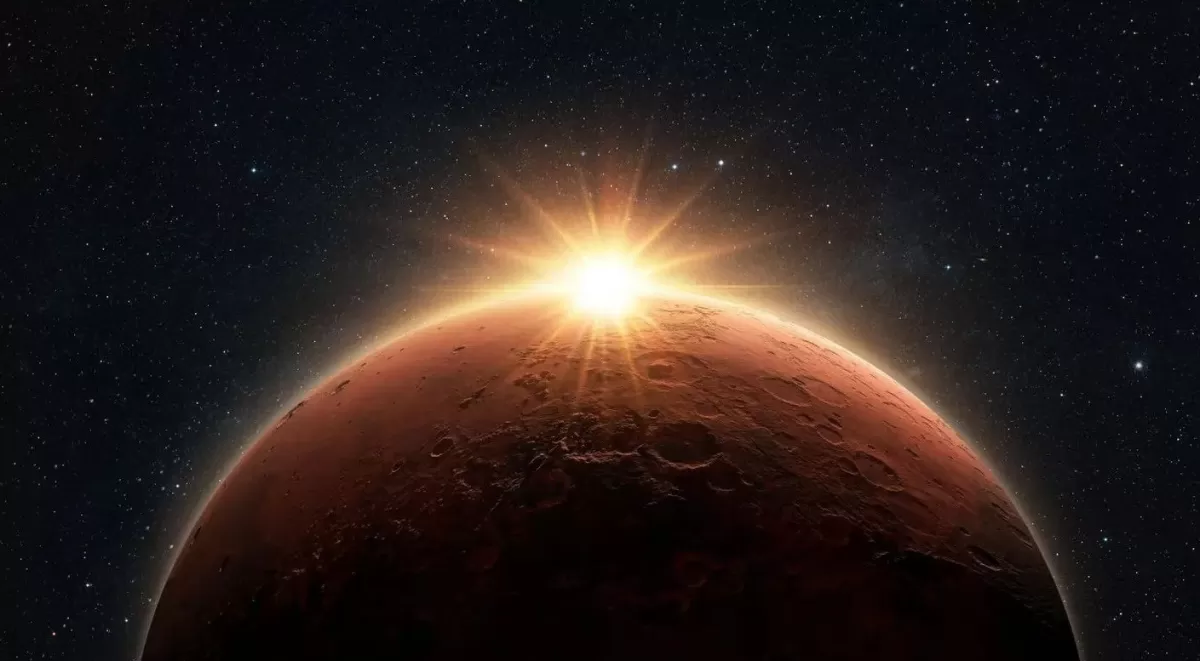 La NASA tomó una espectacular foto de la puesta del sol en Marte