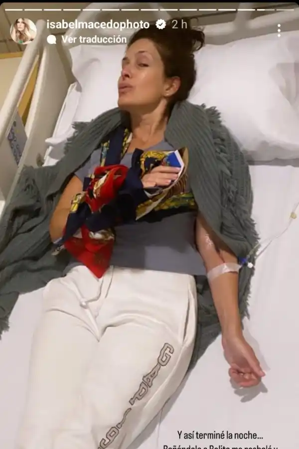 Isabel Macedo sufrió un accidente y terminó internada de urgencia
