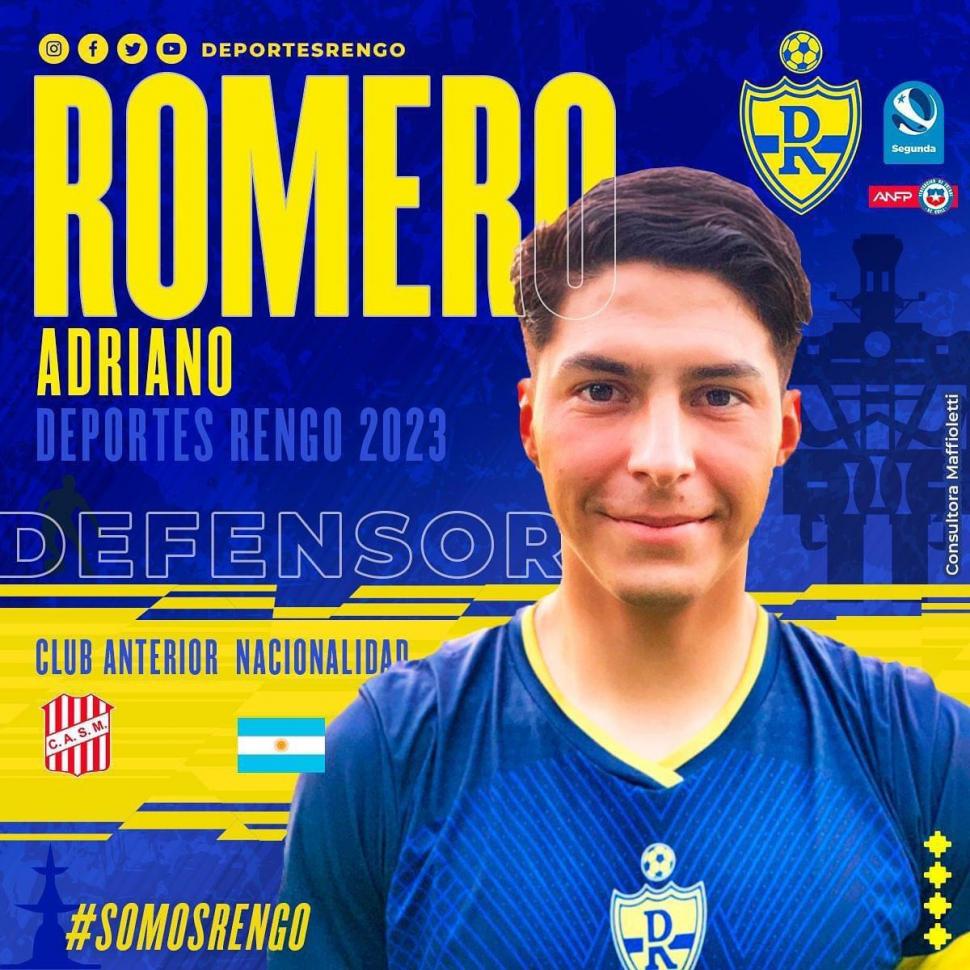 A CHILE. Adriano Romero jugará en la segunda división de ese país. 
