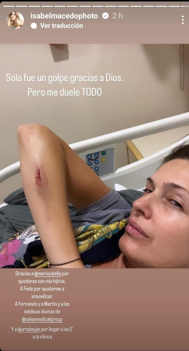 Isabel Macedo sufrió un accidente y terminó internada de urgencia
