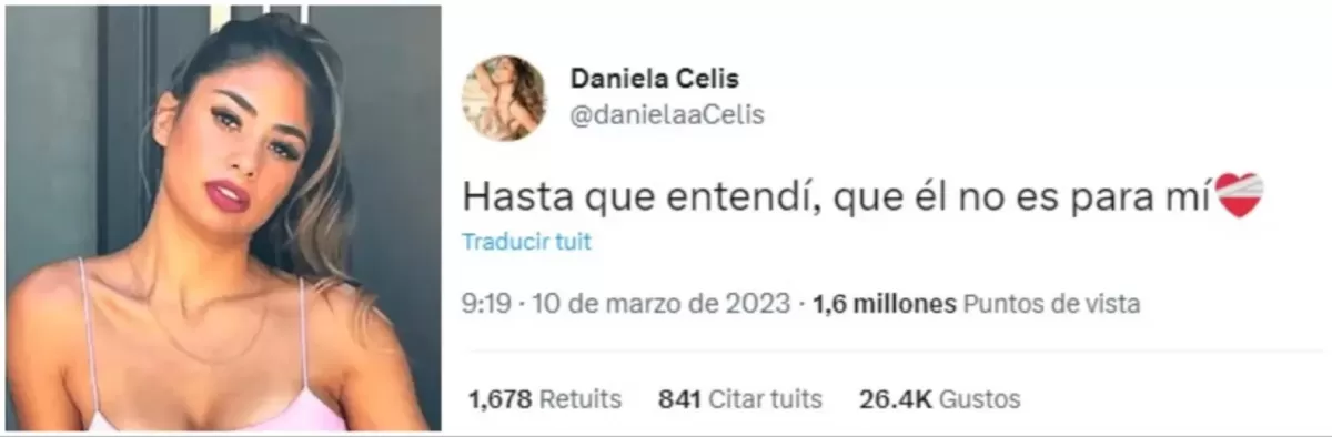 Un mensaje de Daniela de “Gran Hermano” confirmaría la separación de Thiago: “no es para mí”