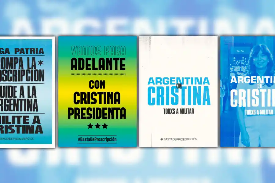 La cartelería para militar en apoyo a Cristina Kirchner