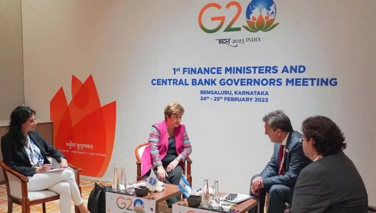 HASTA INDIA. El ministro de Economía, Sergio Massa, mantuvo dos encuentros con Georgieva en Bangalore antes de alcanzar un acuerdo.