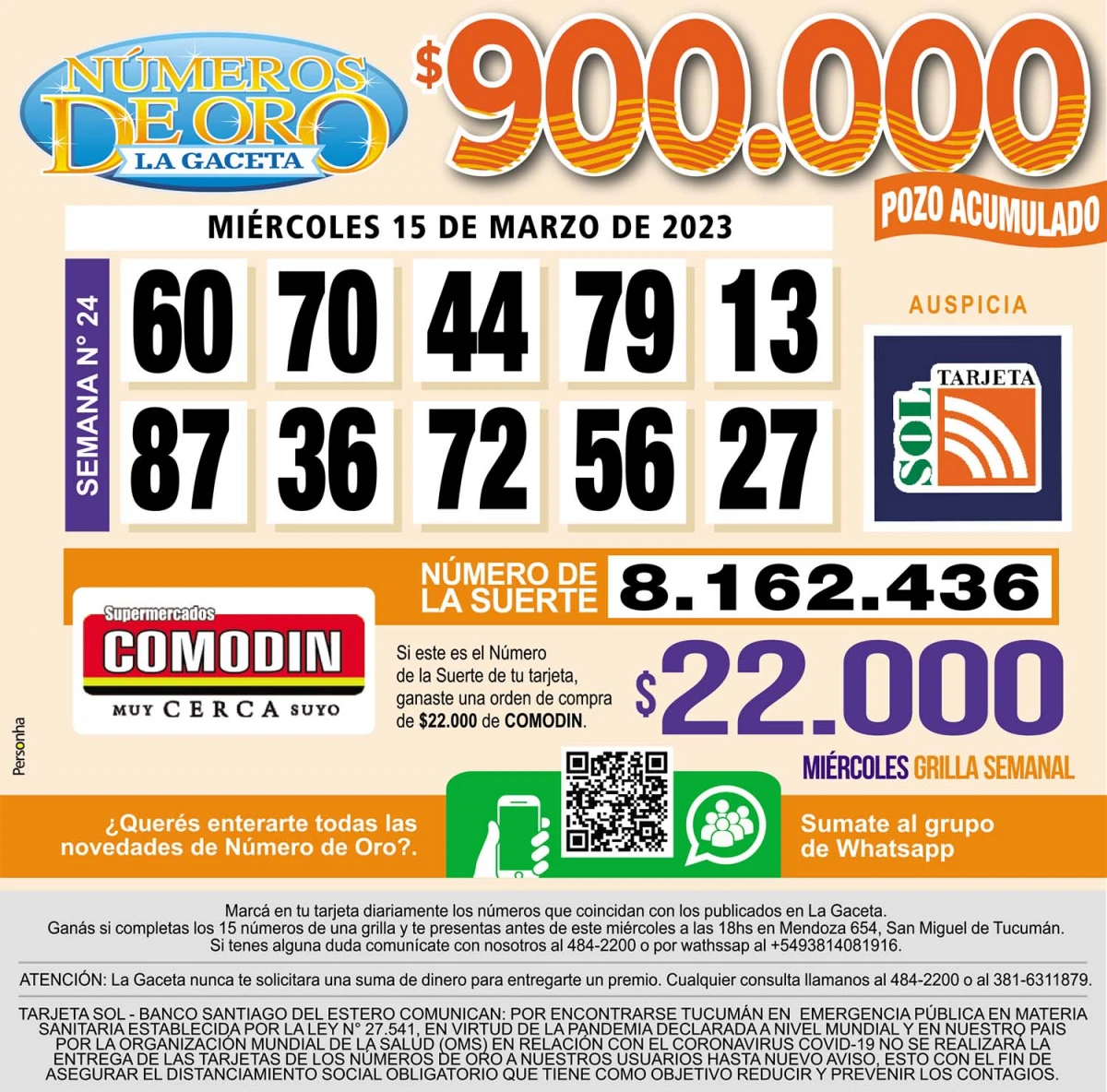 Los Números de Oro de LA GACETA