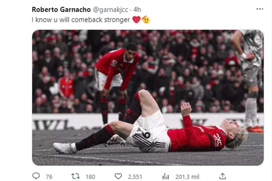 Los preocupantes mensajes del hermano de Alejandro Garnacho (Fuente: Twitter @garnakjcc)