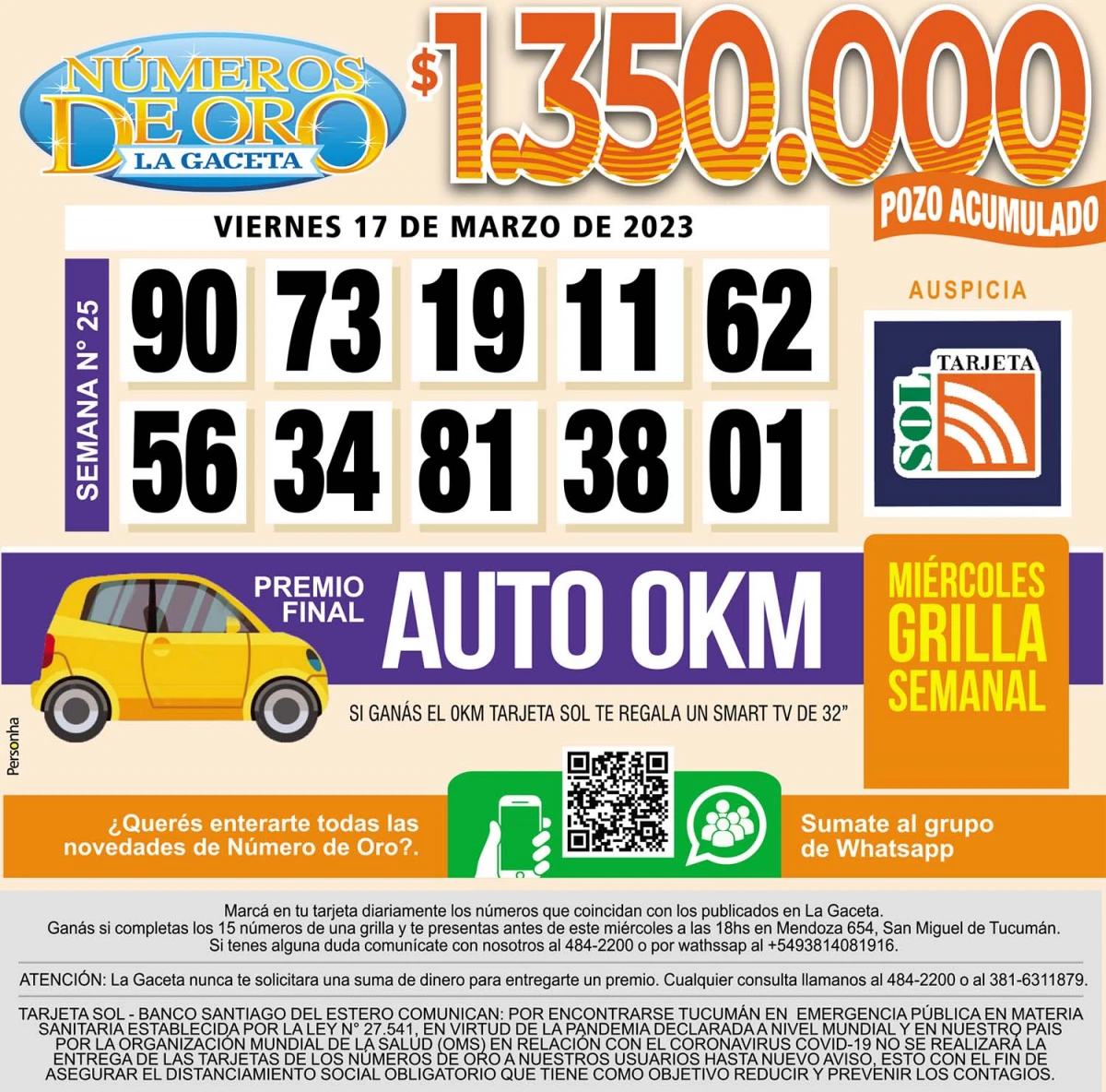 Los Números de Oro de LA GACETA