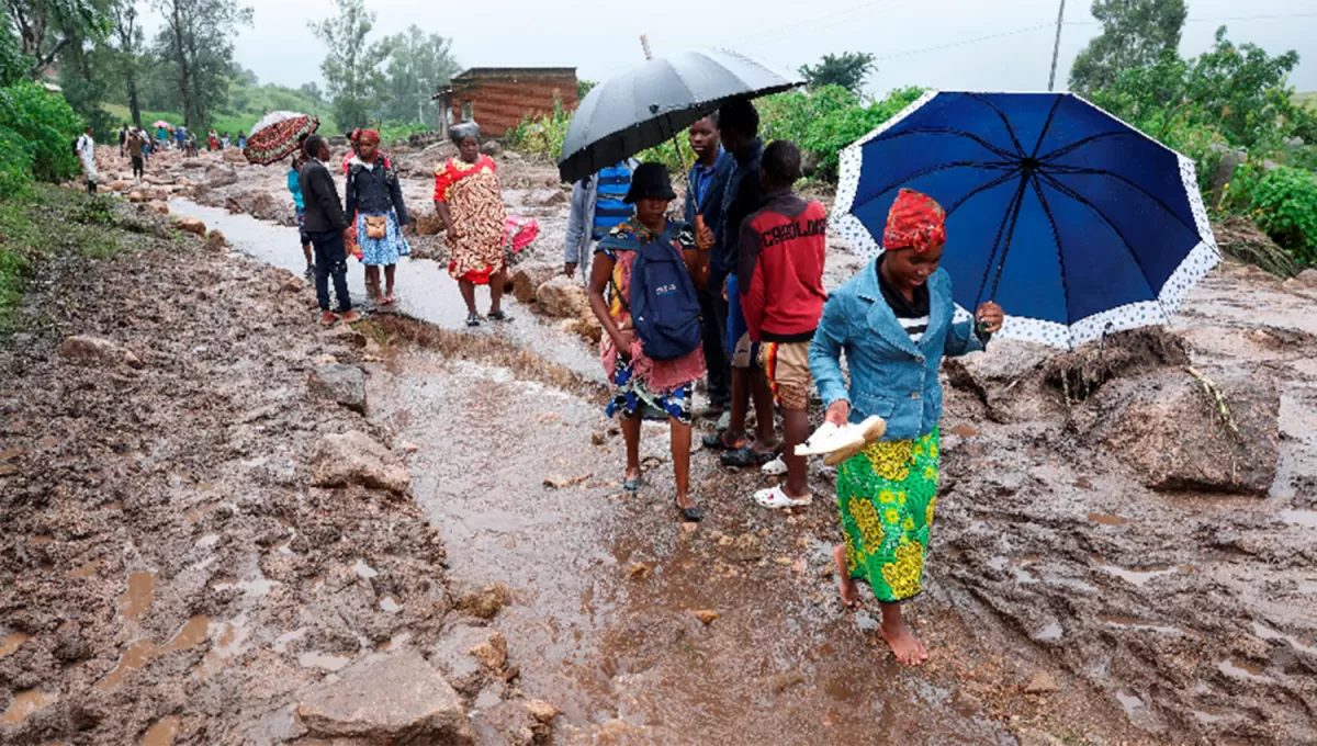 CASTIGADOS. Las lluvias provocaron inundaciones también en la localidad de Blantyre, en Malawi. 