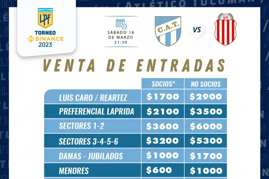 ¿Cuándo se venderán las entradas para el partido entre Atlético Tucumán y Barracas?