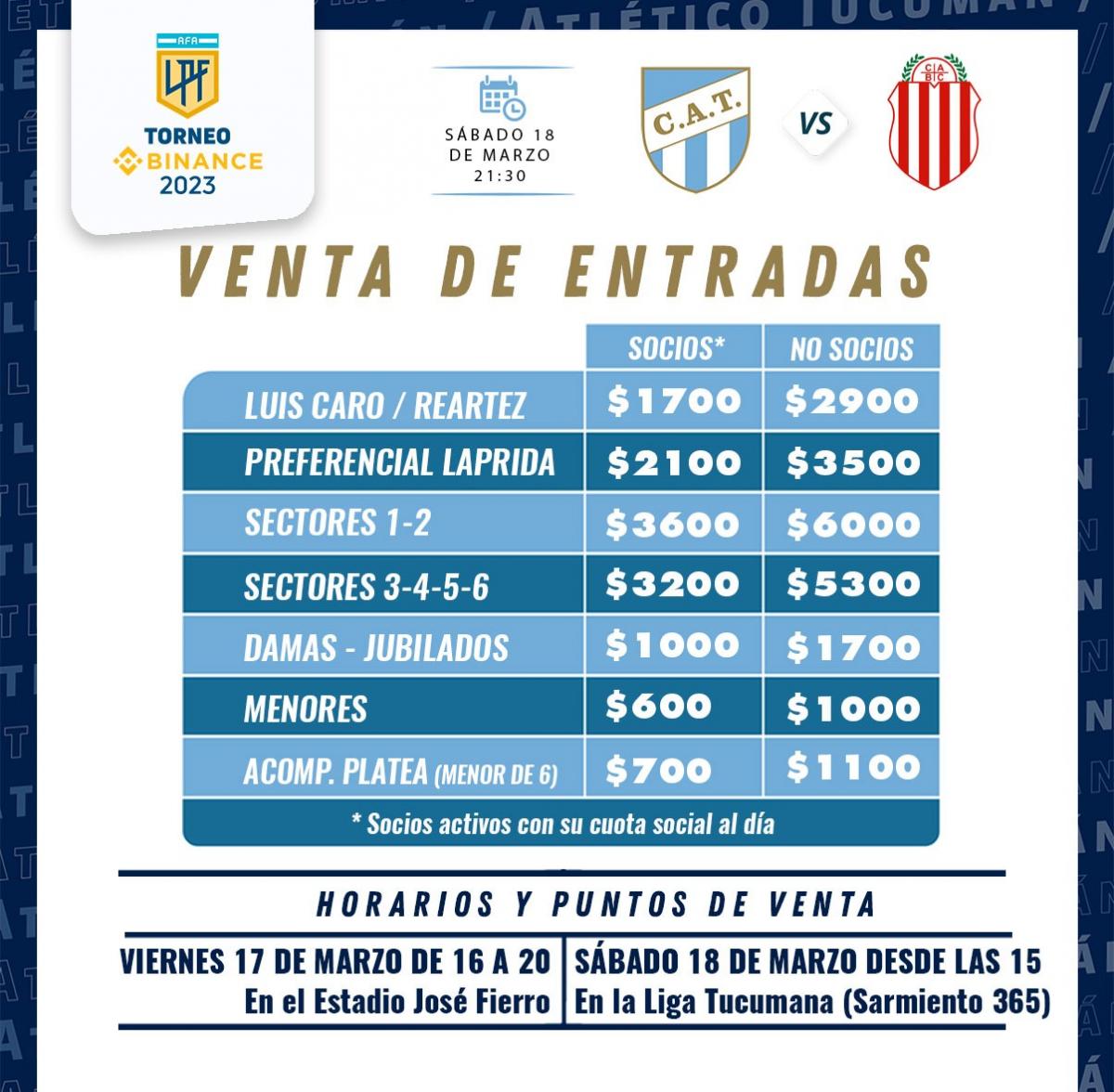 ¿Cuándo se venderán las entradas para el partido entre Atlético Tucumán y Barracas?