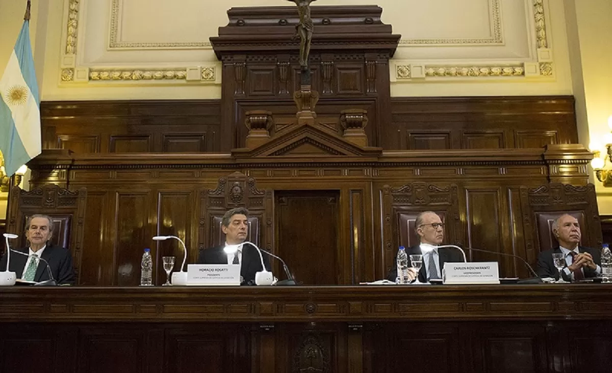 Los ministros de la CSJN, Juan Carlos Maqueda, Horacio Rosatti, Carlos Rosenkrantz y Ricardo Lorenzetti. / Foto de CIJ-Poder Judicial de la Nación