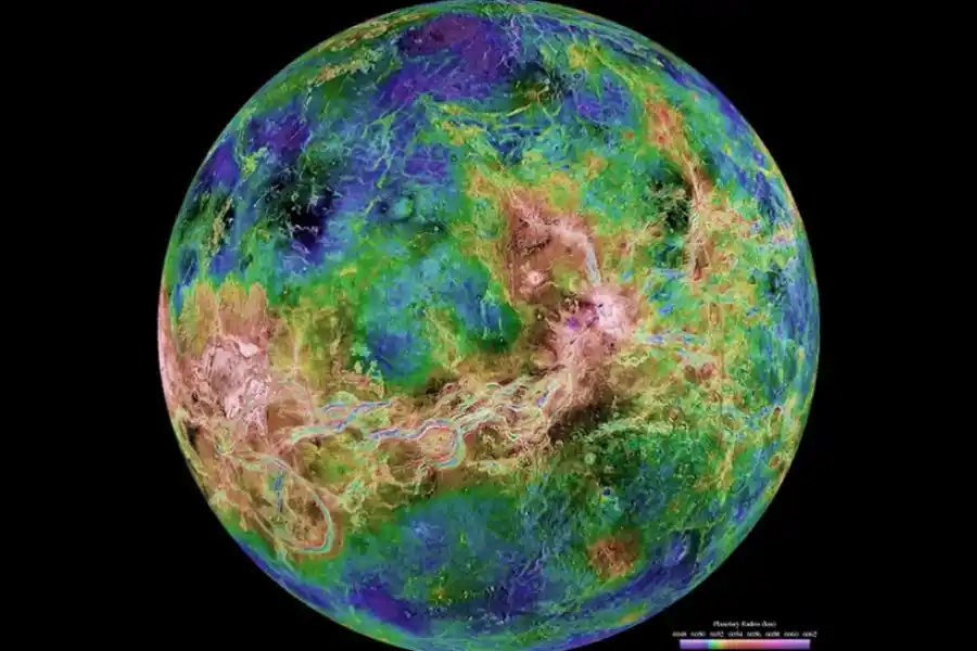 Una vista de Venus al radar tomada por la sonda 'Magallanes'.