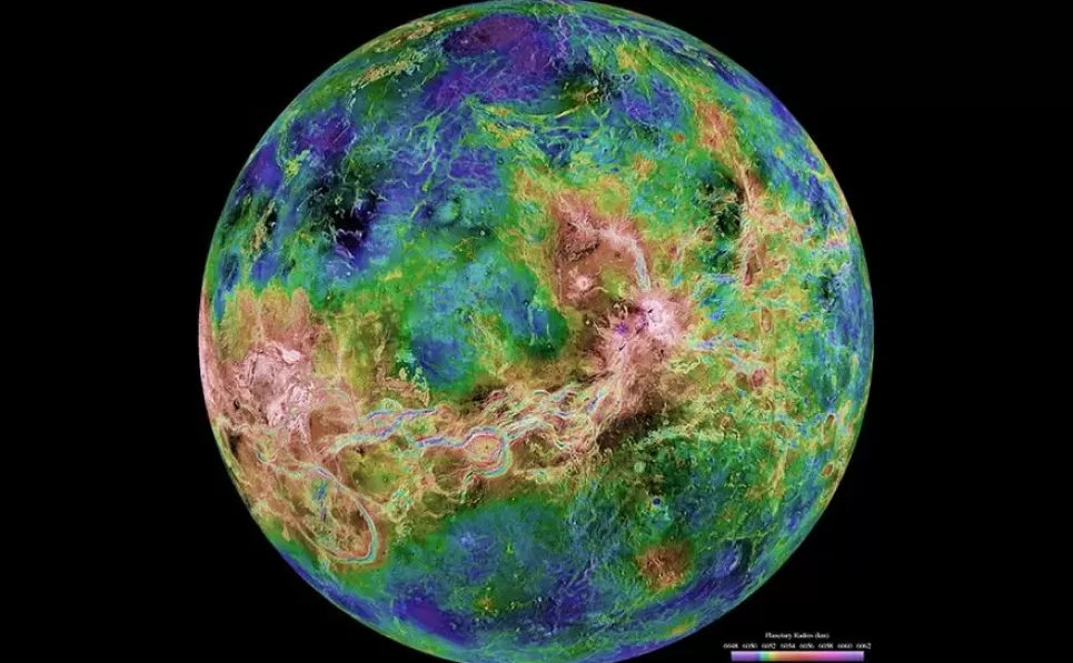 Una vista de Venus al radar tomada por la sonda 'Magallanes'.