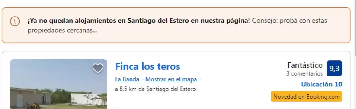 Las páginas de hospedaje muestran baja o nula disponibilidad