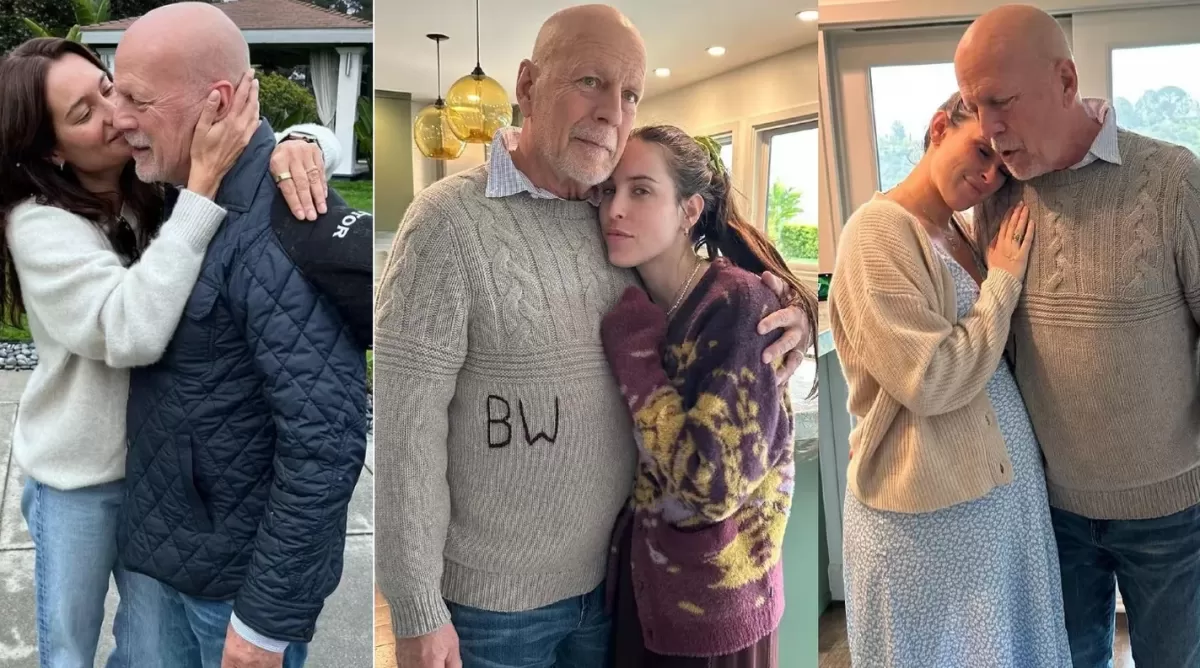 Bruce Willis junto a su esposa Emma y sus hijas mayores