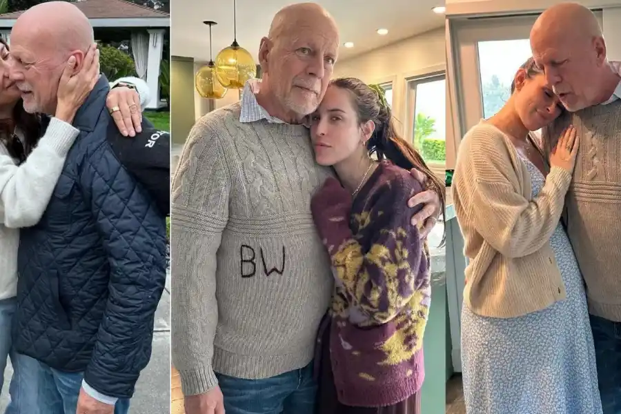 Bruce Willis junto a su esposa Emma y sus hijas mayores