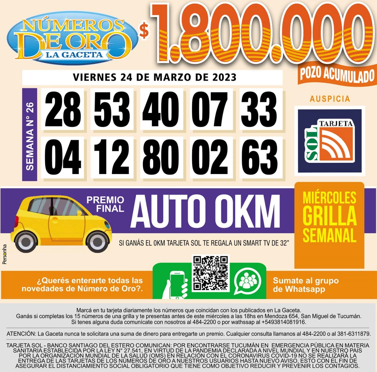 Los Números de Oro de LA GACETA