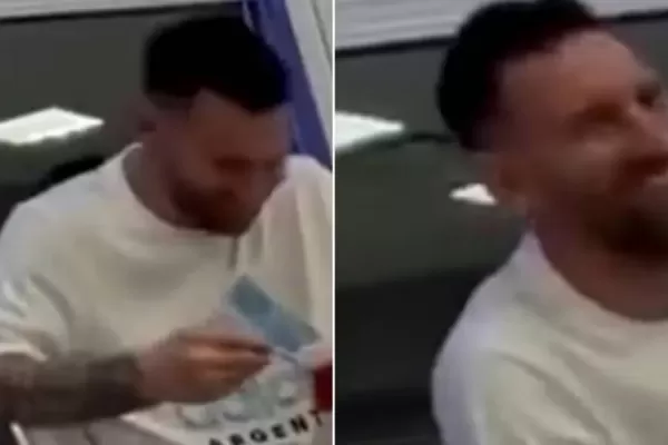 Lionel Messi sufrió un pequeño “accidente” mientras comía gelatina y su reacción fue viral en las redes