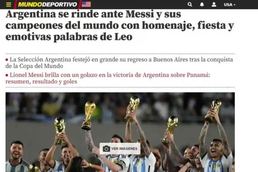Cómo fue la repercusión de la prensa internacional de los festejos de la Selección Argentina