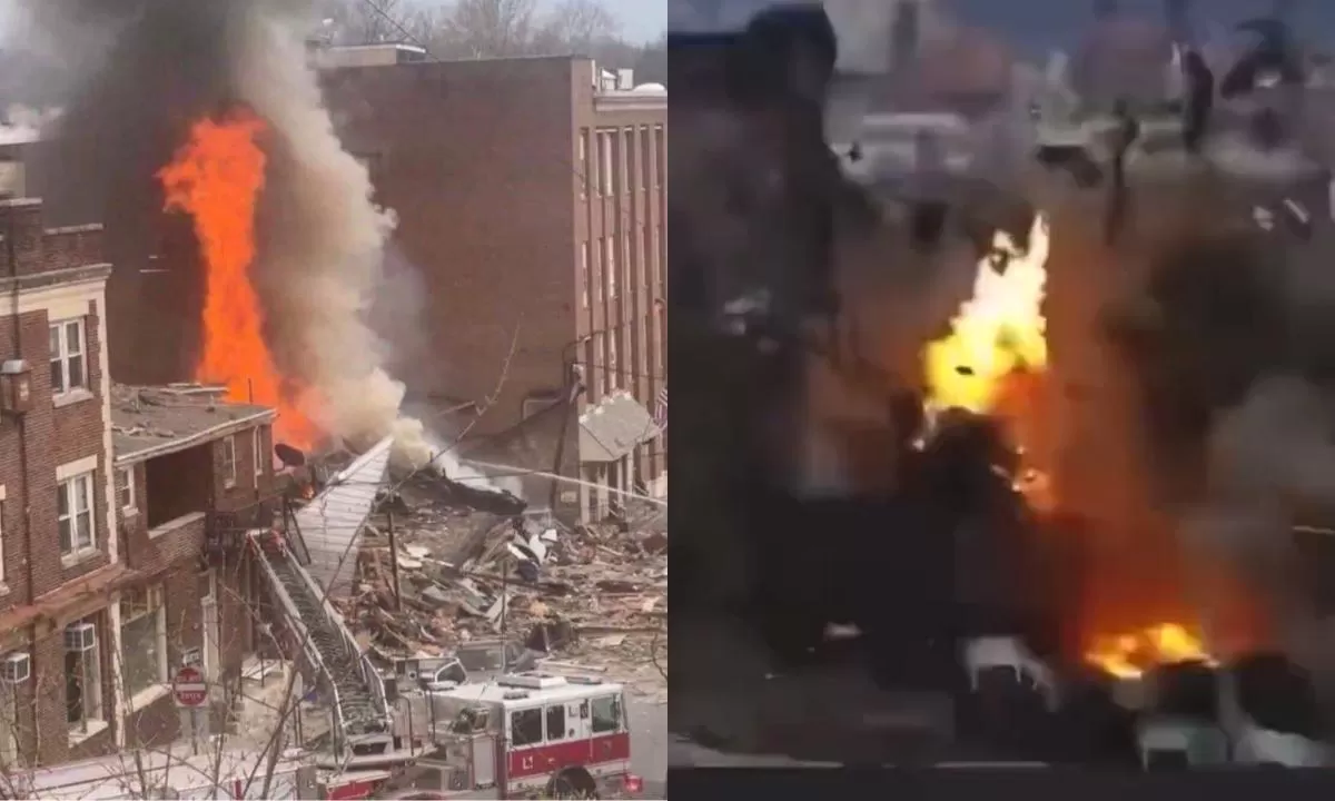 Explosión de en una fábrica de chocolate en EEUU. Fotos Twitter