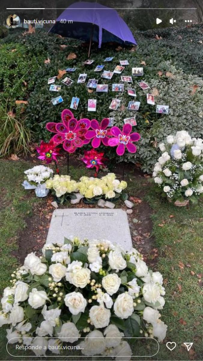 Bautista Vicuña visitó a su hermana Blanca en el cementerio. (Foto: Instagram / bautivicuna)