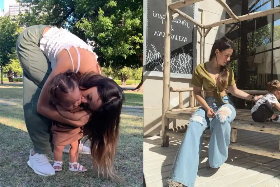 Candelaria junto a Nala, su pequeña hija