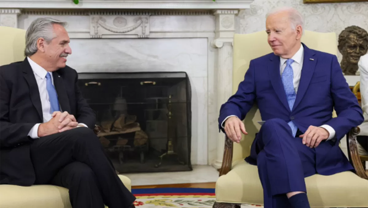 EN WASHINGTON. Alberto Fernández fue recibido ayer por Joe Biden.