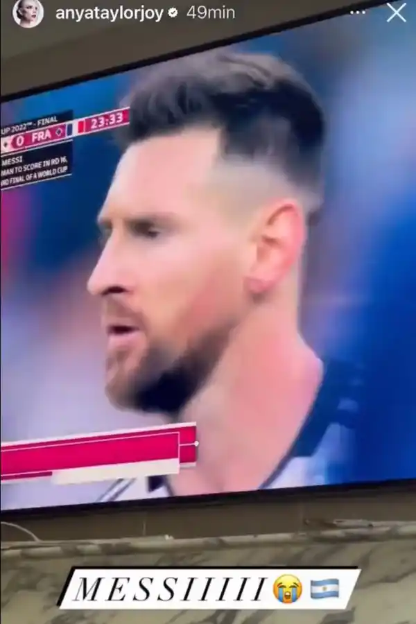 Anya Taylor-Joy contó cómo vivió la final del Mundial: “Se me paró el corazón”