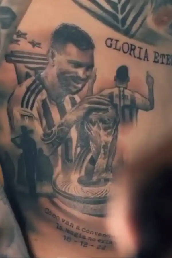El increíble tatuaje de Nicolás Otamendi en honor a Lionel Messi.